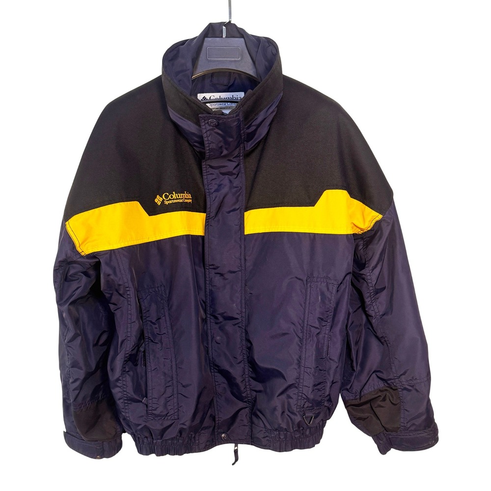 Columbia Bugaboo Interchange Men's Jacket Size M Navy Blue Yellow Windbreaker